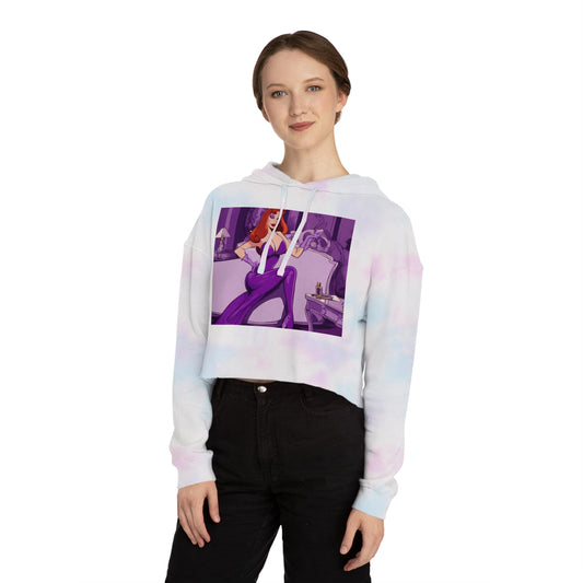 ??Who Framed The Rabbits?? Women’s Cropped Hooded Sweatshirt