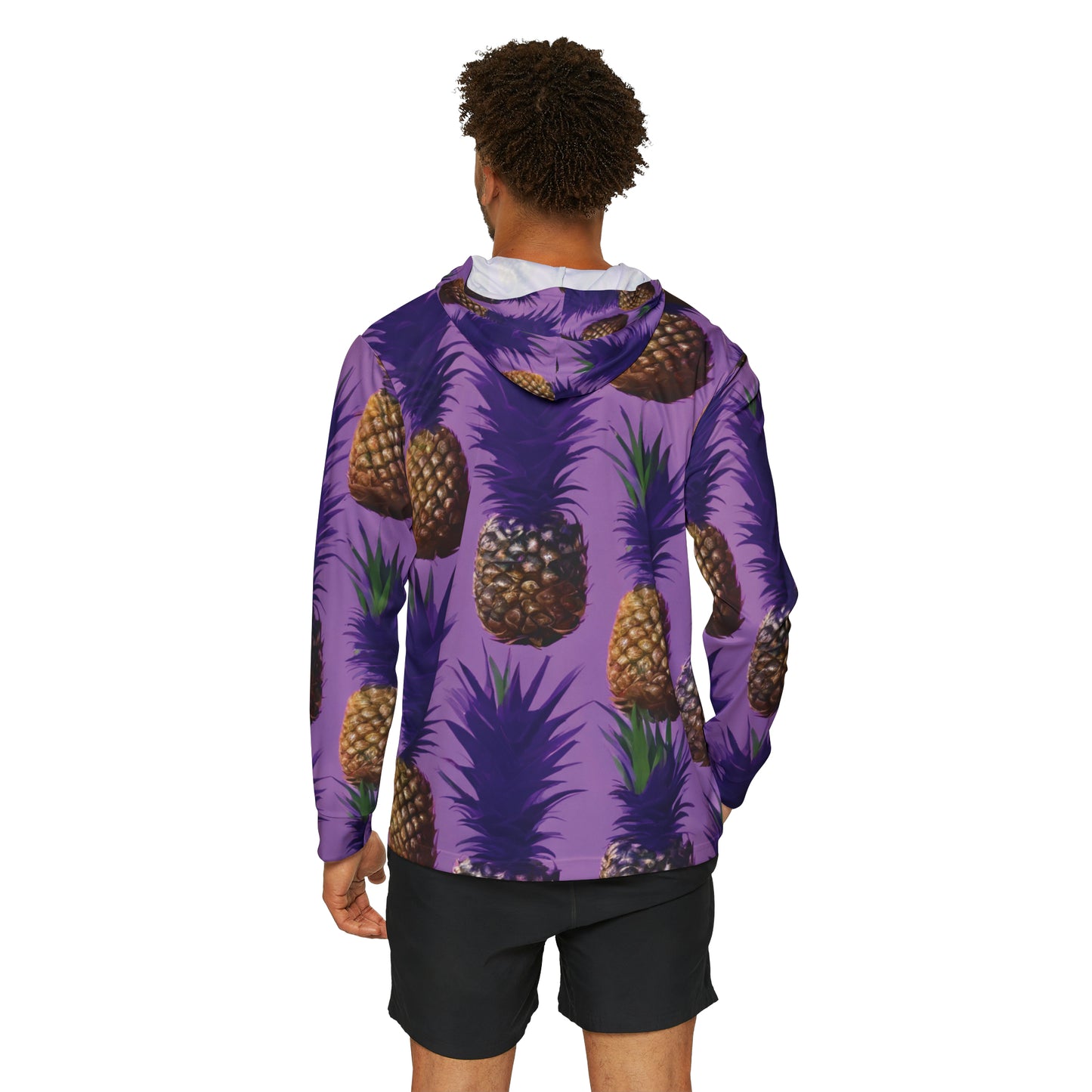 PurPle Pineapple Men's Sports Warmup Hoodie (AOP)