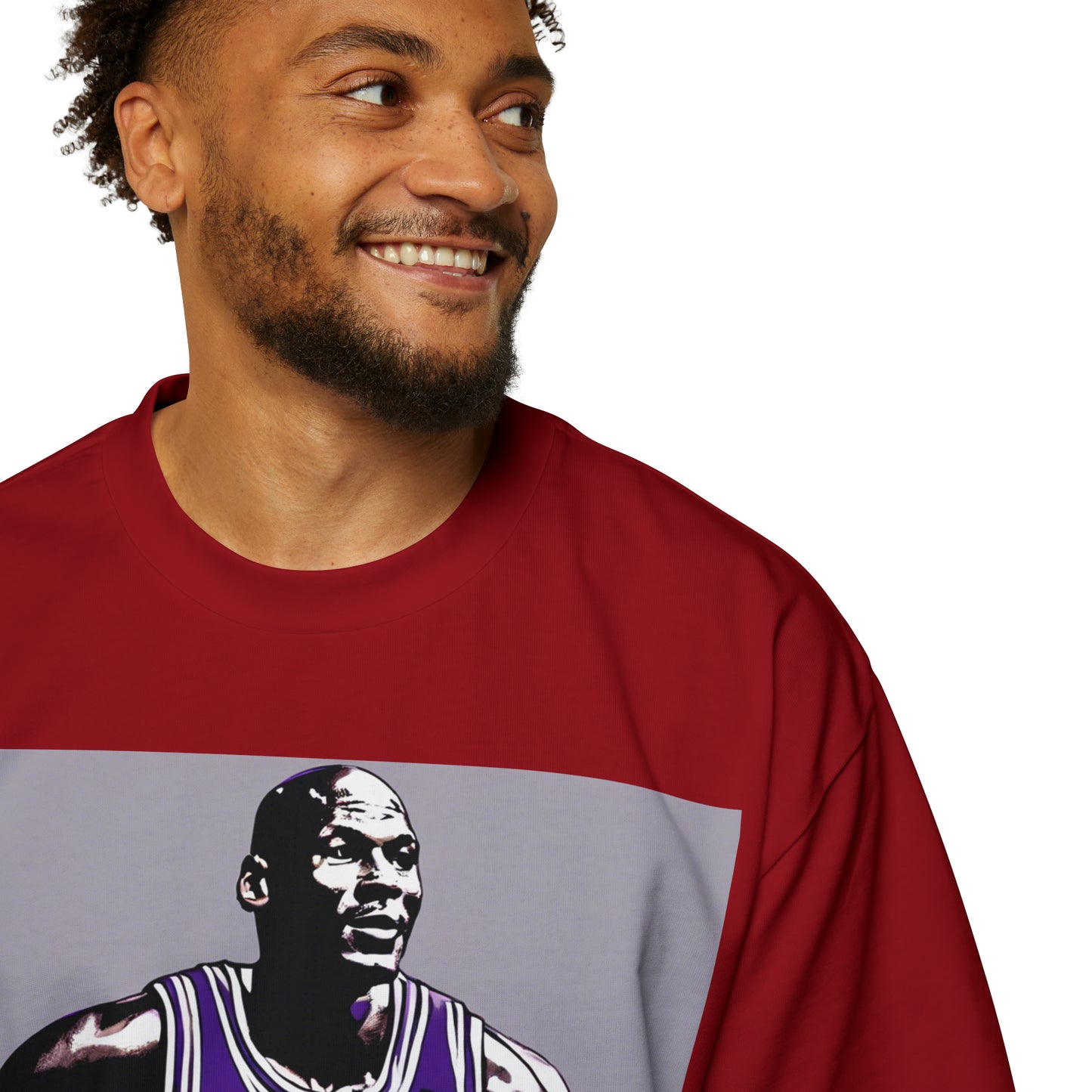 MJ in Purple Men's Heavy Oversized Tee