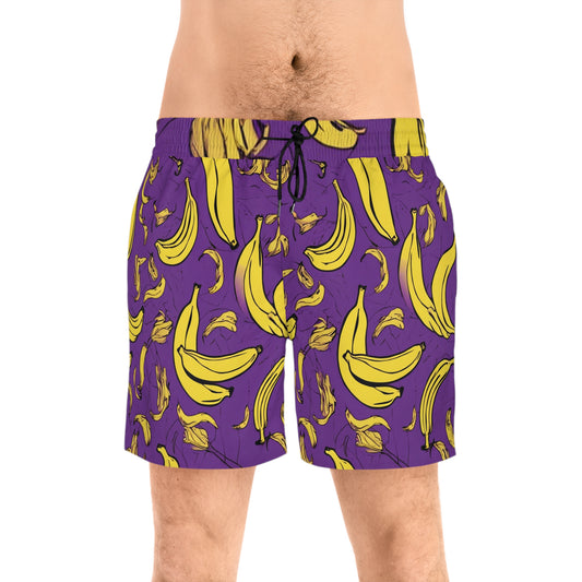 Purple Banana Men's Mid-Length Swim Shorts (AOP)