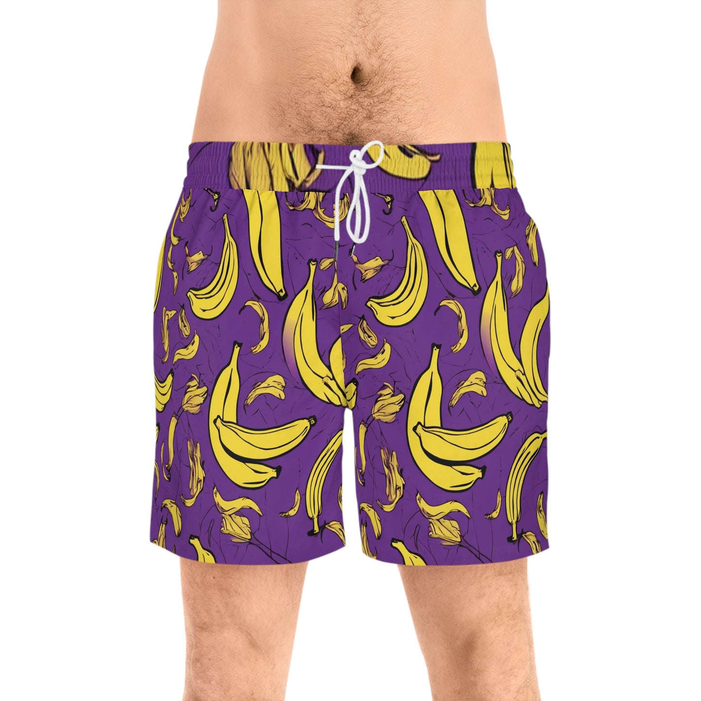 Purple Banana Men's Mid-Length Swim Shorts (AOP)