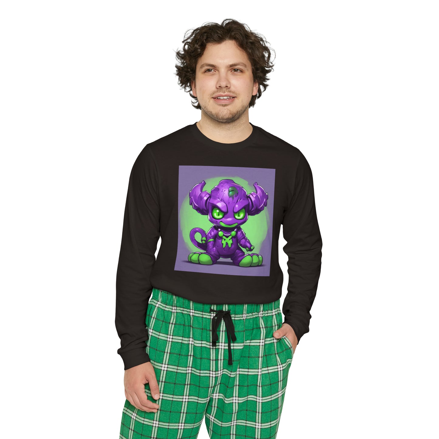 Purple Peter Eater Men's Long Sleeve Pajama Set