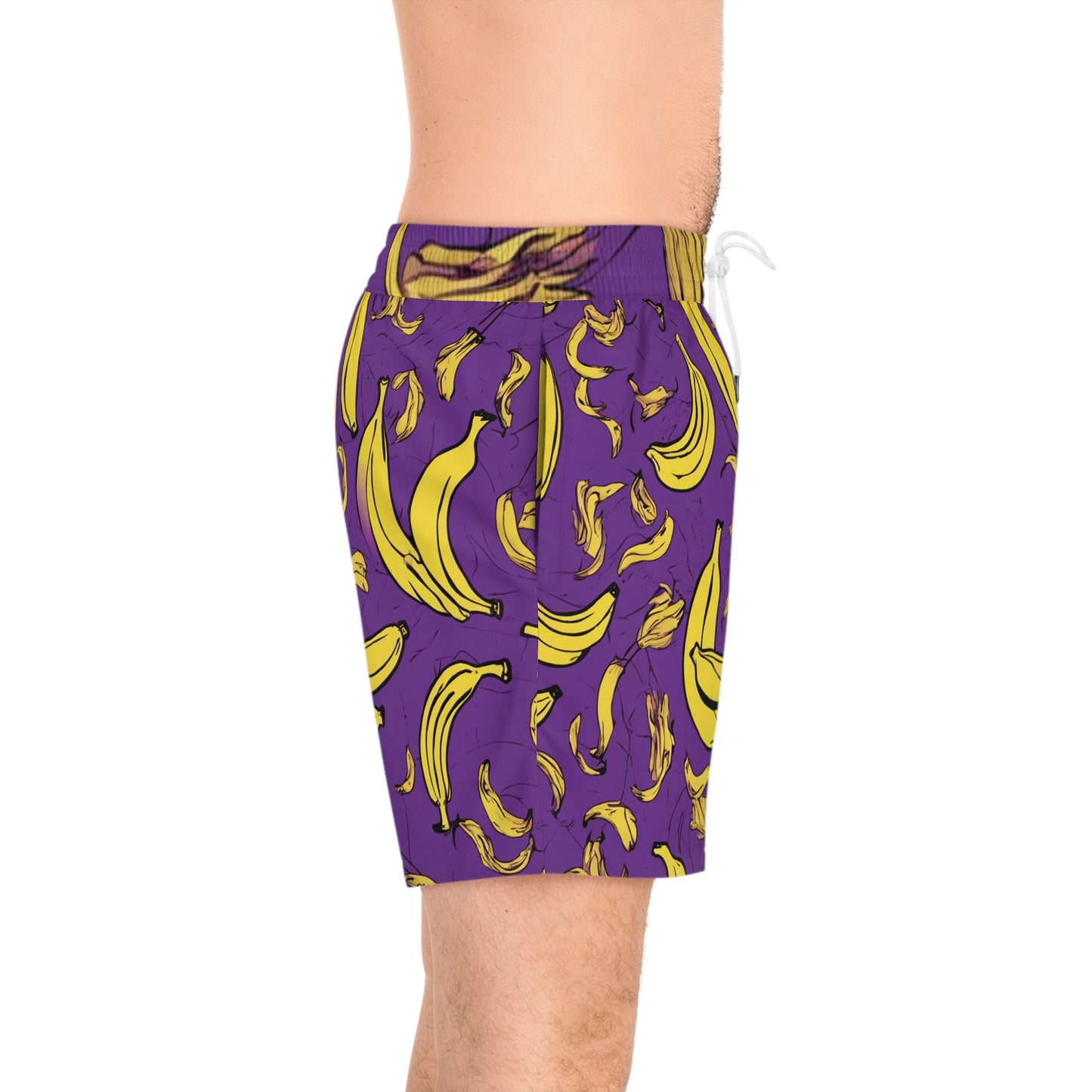 Purple Banana Men's Mid-Length Swim Shorts (AOP)