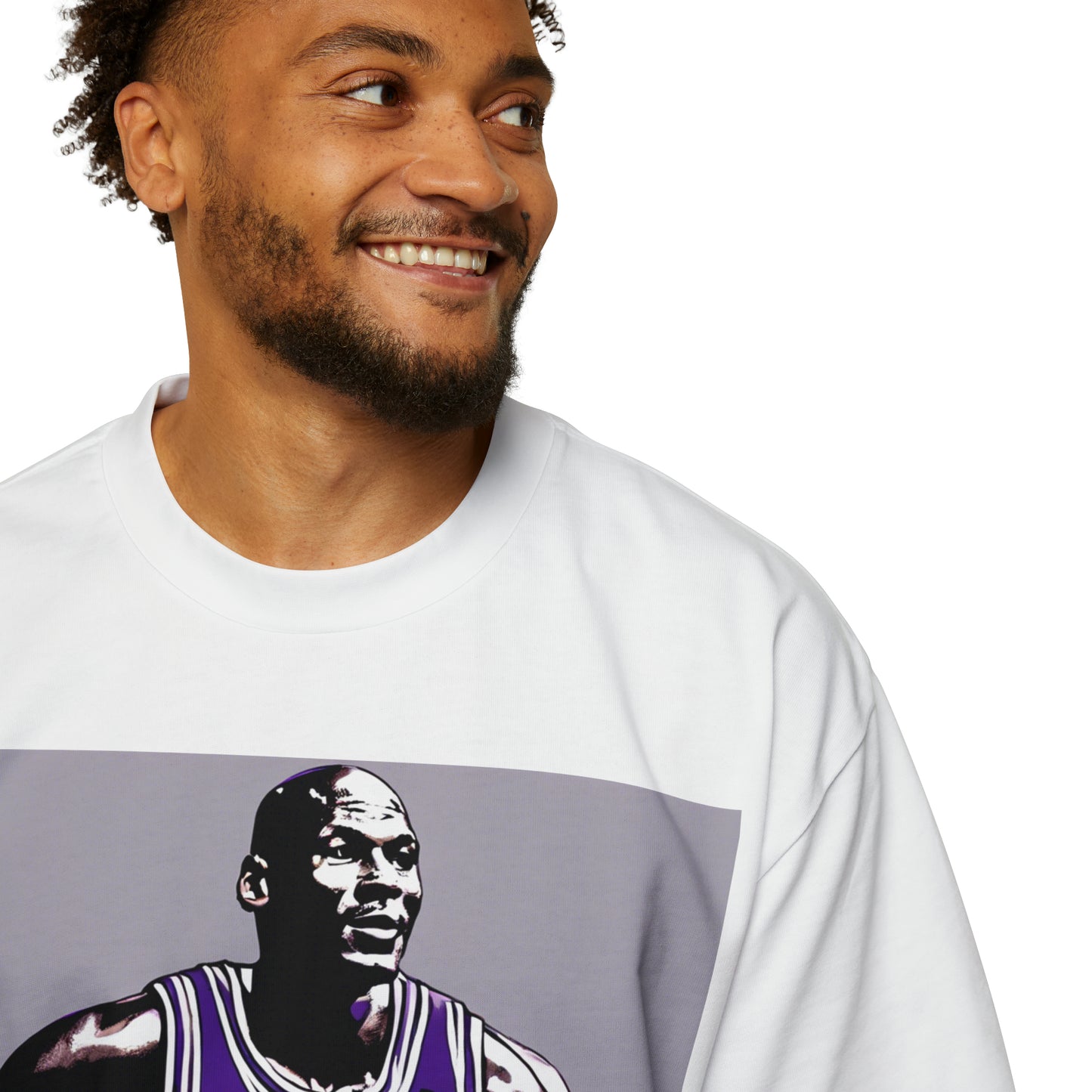 MJ in Purple Men's Heavy Oversized Tee