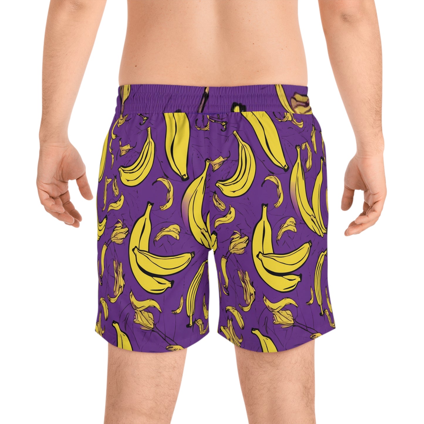 Purple Banana Men's Mid-Length Swim Shorts (AOP)