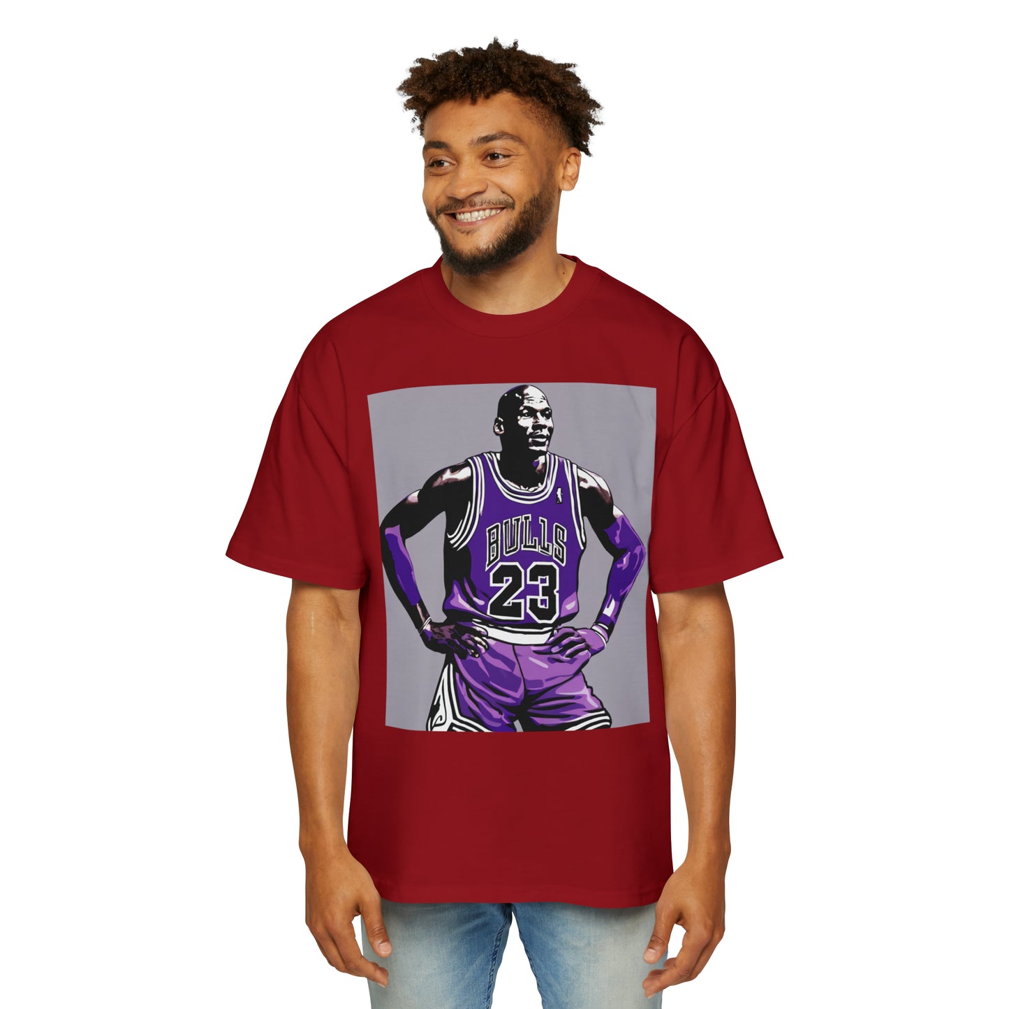 MJ in Purple Men's Heavy Oversized Tee