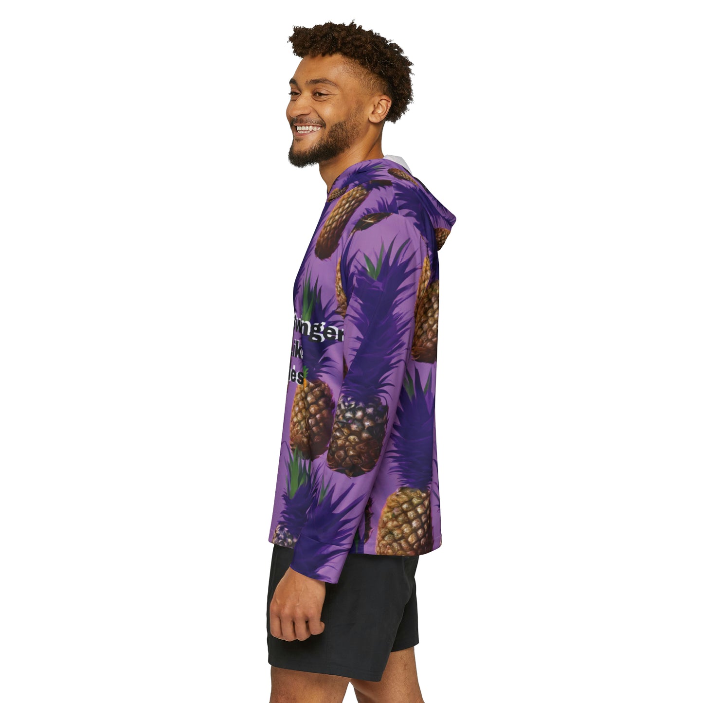 PurPle Pineapple Men's Sports Warmup Hoodie (AOP)