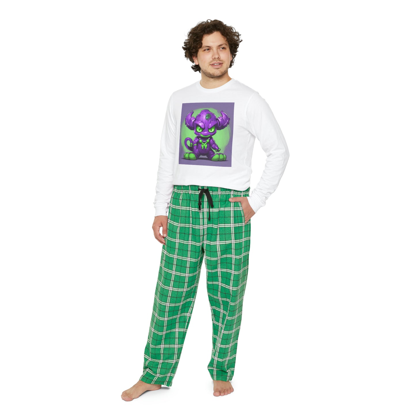 Purple Peter Eater Men's Long Sleeve Pajama Set