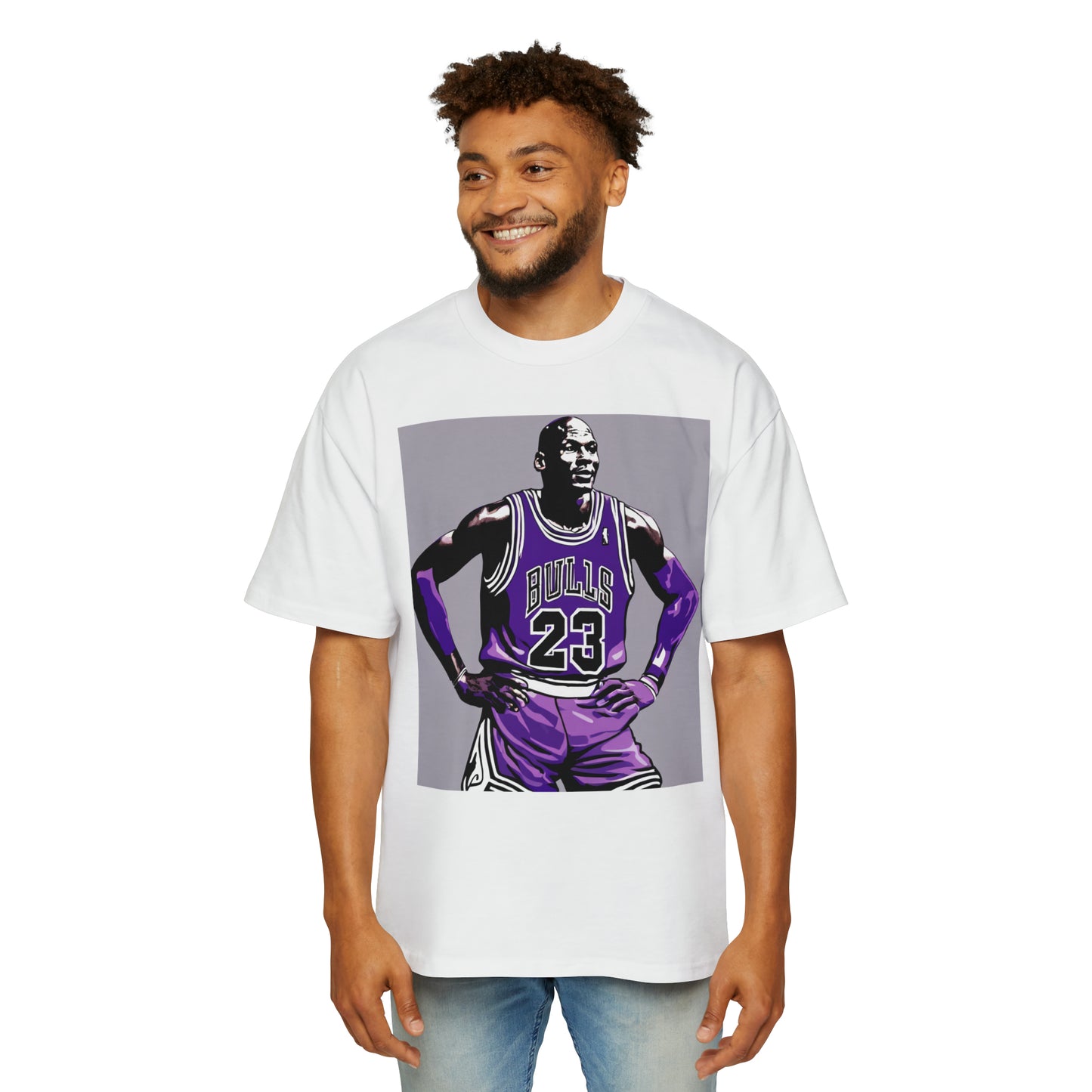 MJ in Purple Men's Heavy Oversized Tee