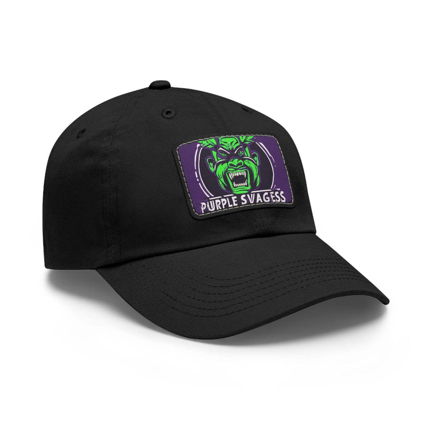 Purple Savages Dad Hat with Leather Patch (Rectangle)