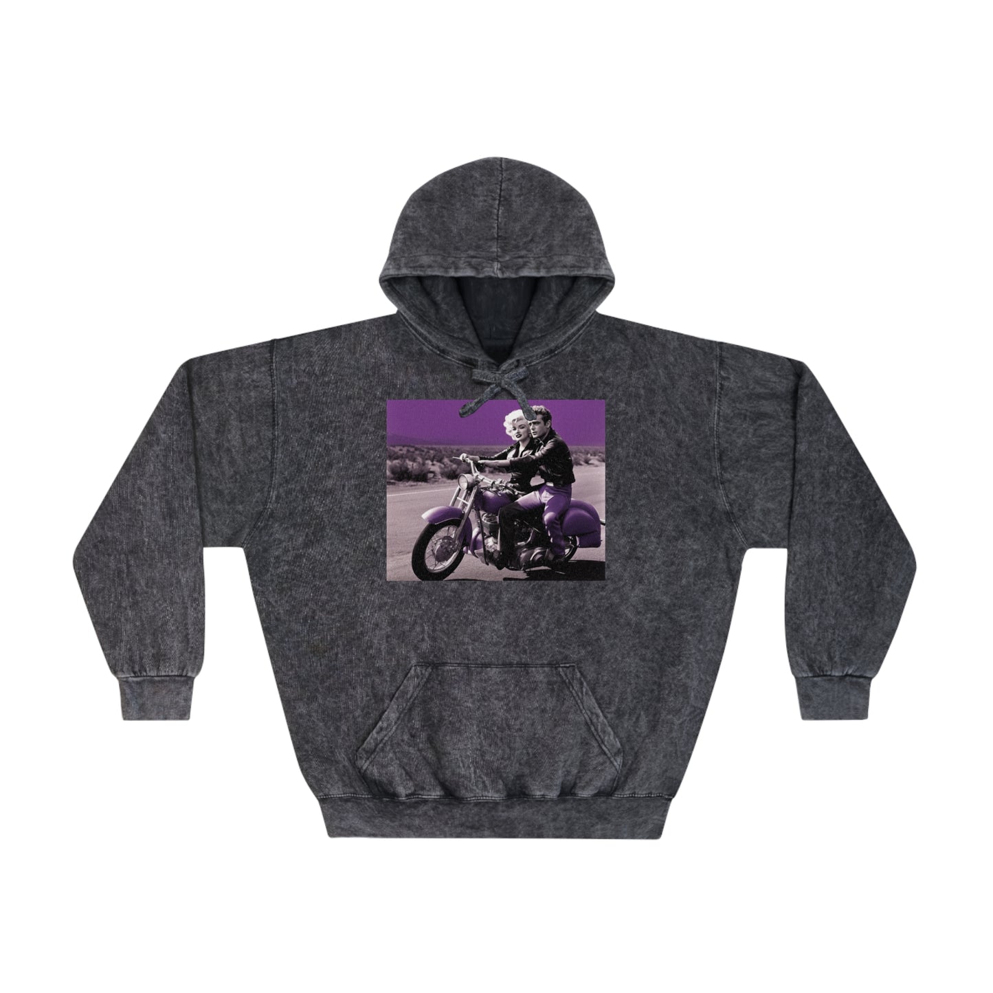 James & Marylnn on a Ride Unisex Mineral Wash Hoodie