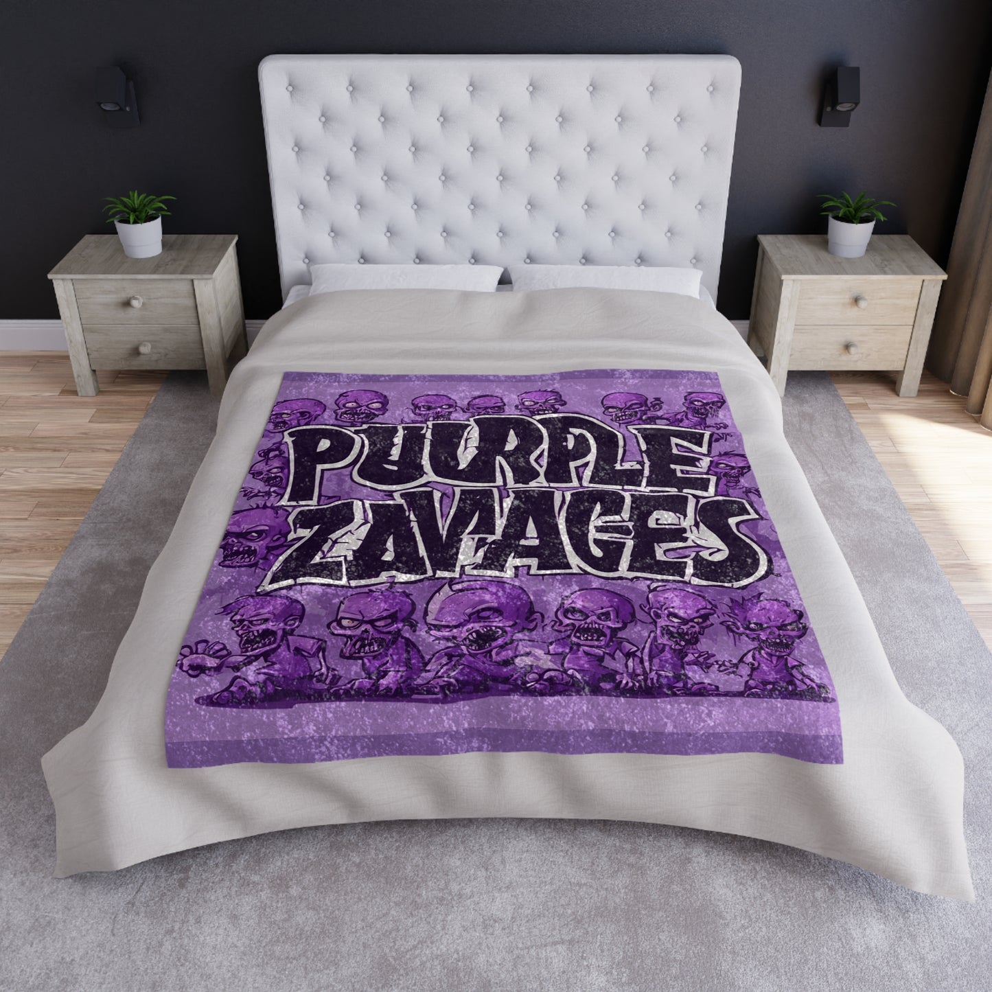 Purple Zavages Crushed Velvet Blanket