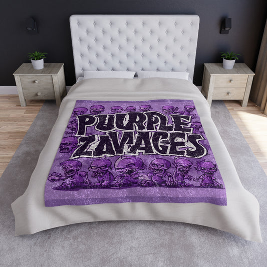 Purple Zavages Crushed Velvet Blanket