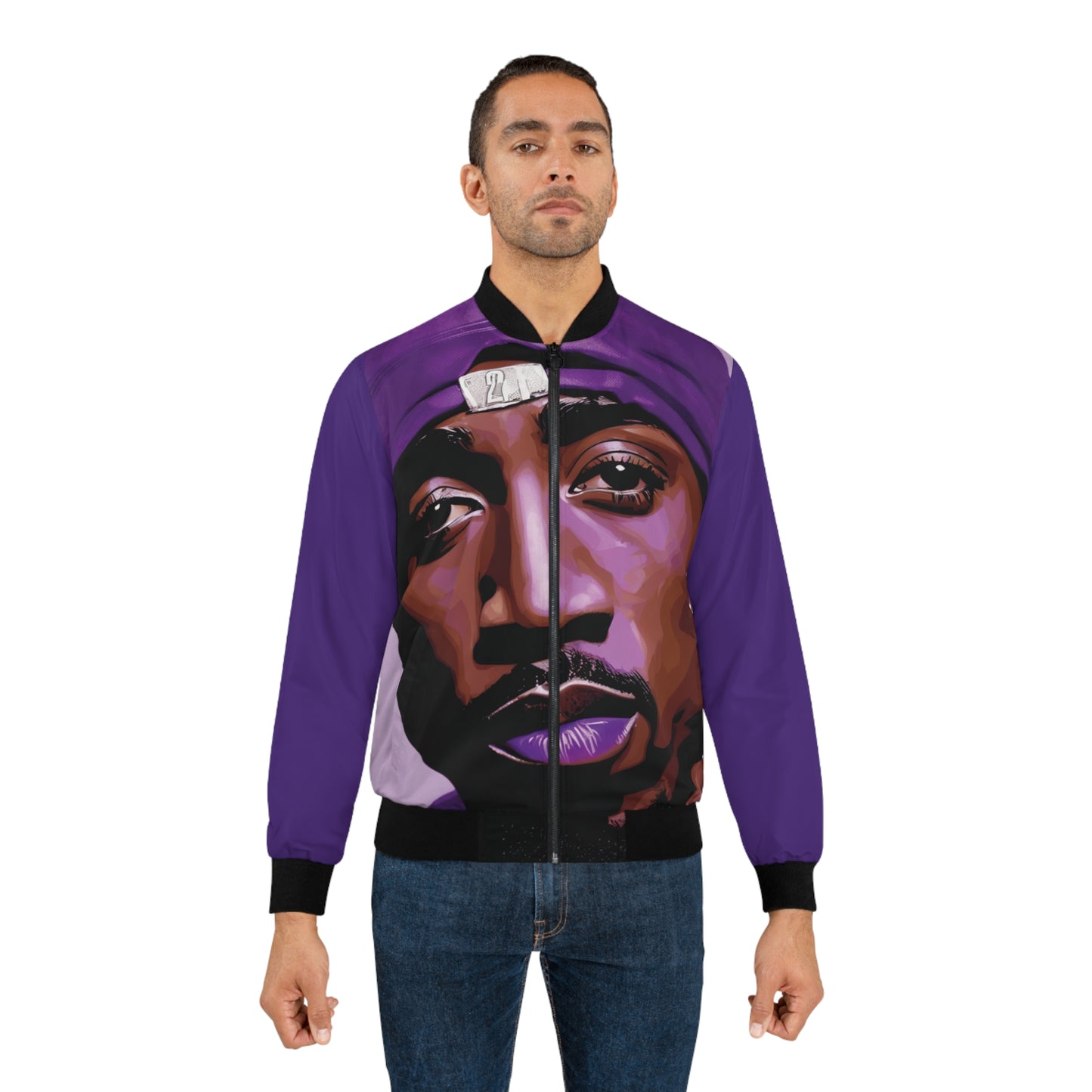 2Pac Purple City Slammer Men's Bomber Jacket (AOP)