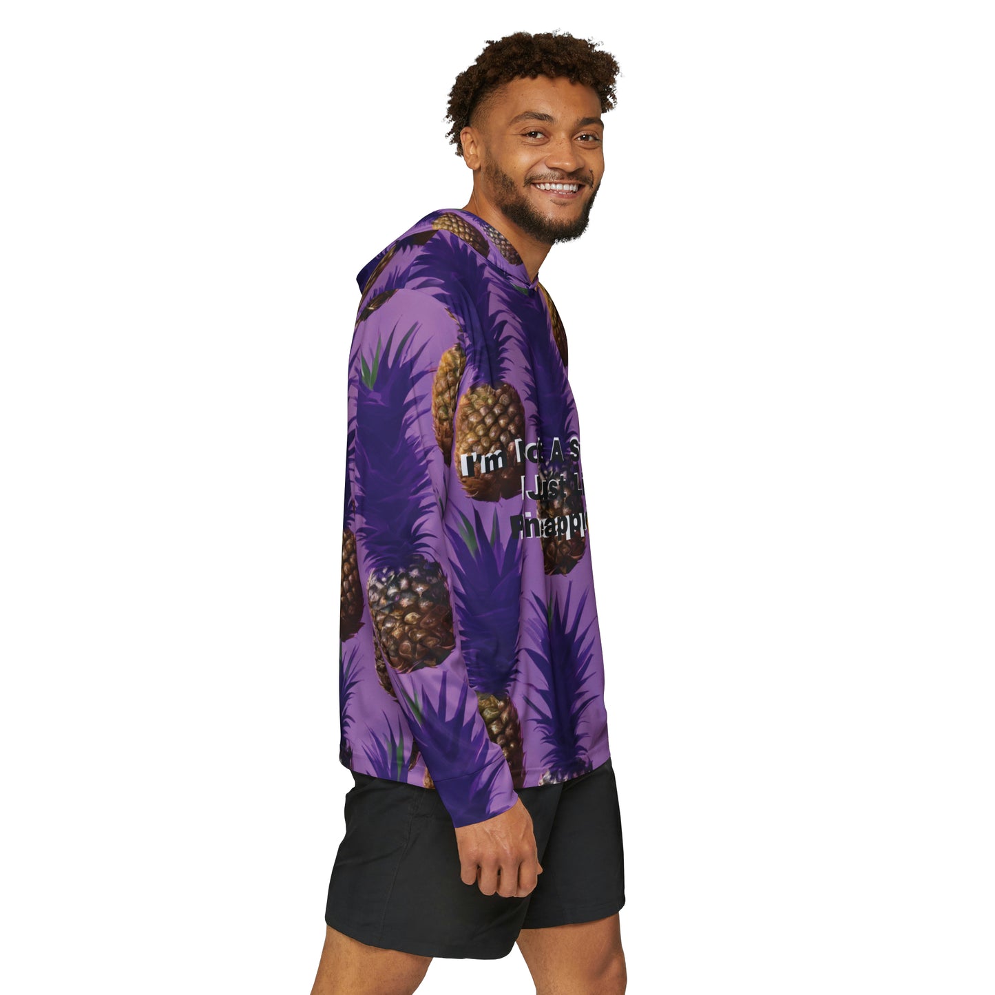 PurPle Pineapple Men's Sports Warmup Hoodie (AOP)