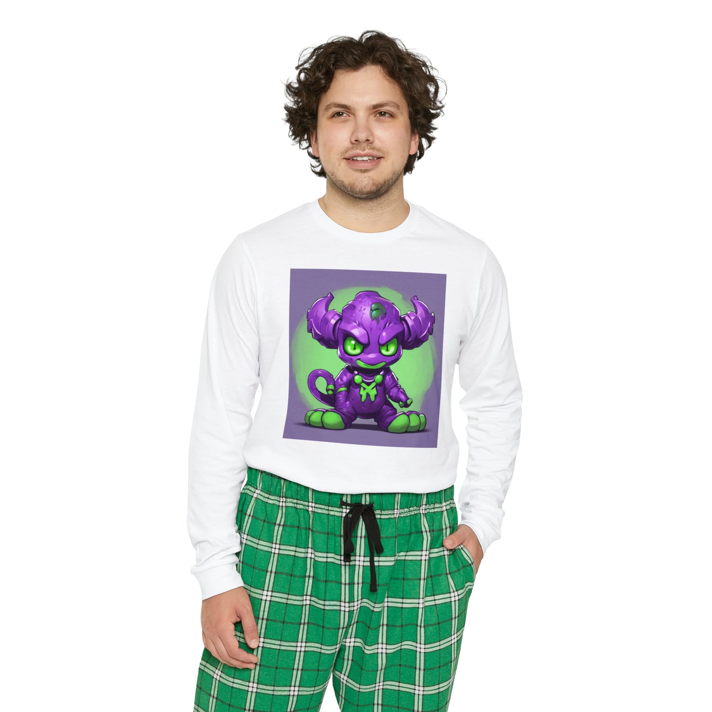 Purple Peter Eater Men's Long Sleeve Pajama Set