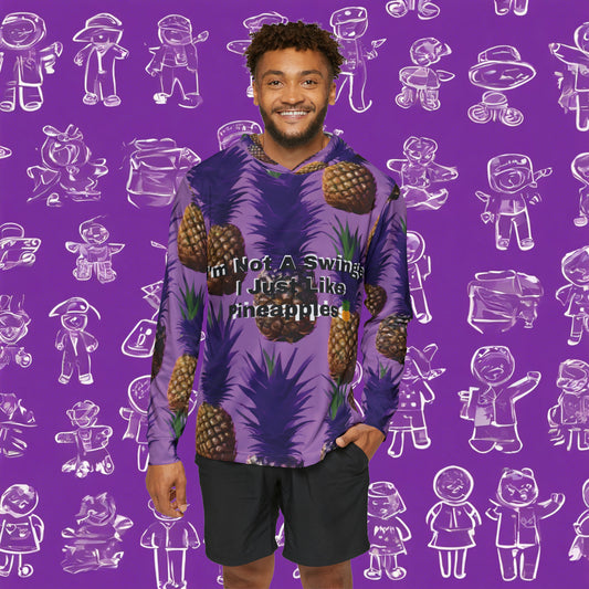 PurPle Pineapple Men's Sports Warmup Hoodie (AOP)